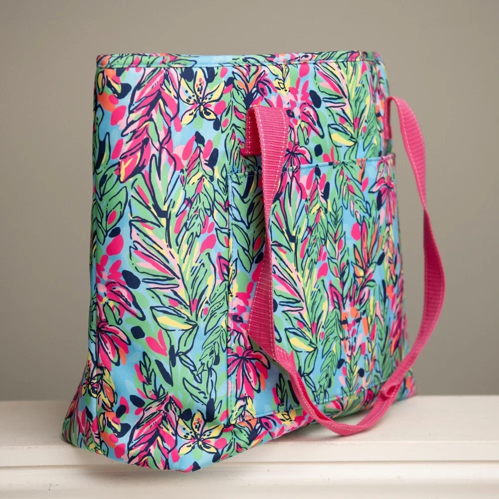 Lilly Pulitzer Tropical Floral Large Insulated Cooler Tote Travel Overnight Bag